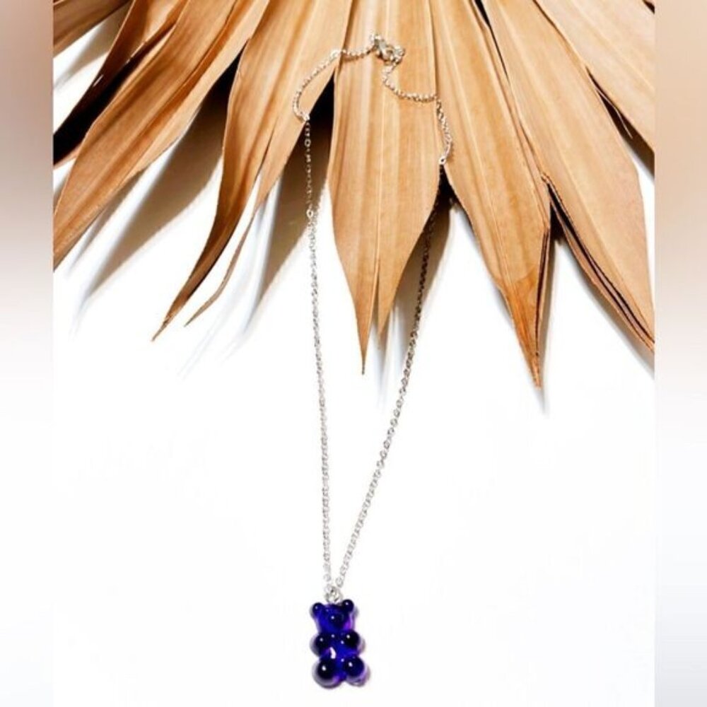 Navy gummy bear necklace F19
